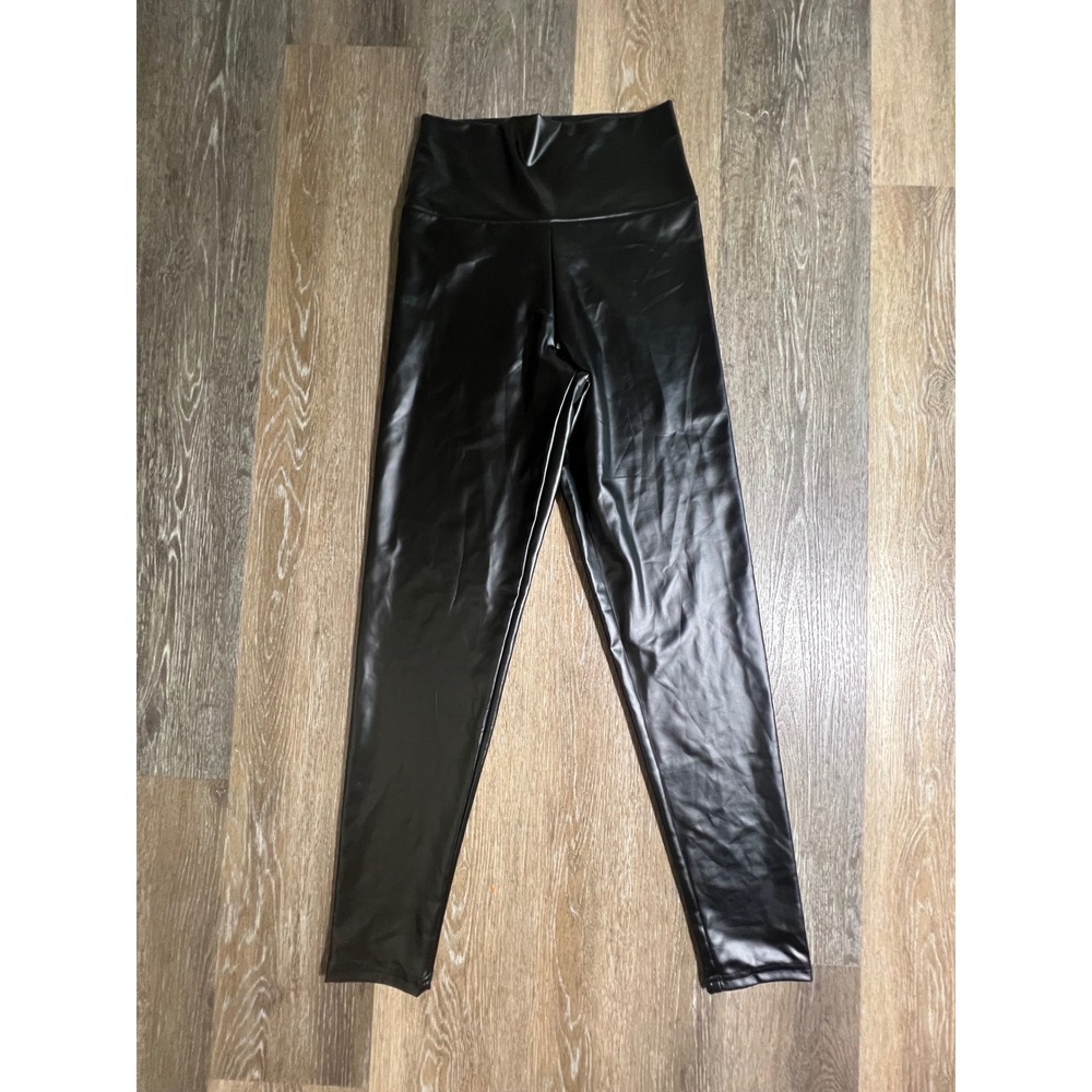 Unbranded Faux Leather Leggings Womens M Black High Waisted Liquid Wet Look Pant